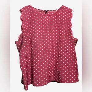 SHEIN Pink Polka Dot Ruffle Blouse